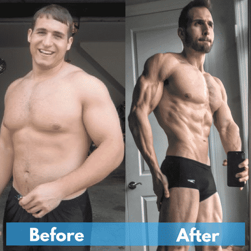 A weight loss transformation photo