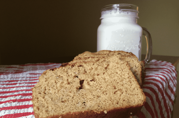 Healthy banana bread recipe. It's unbelievably moist, has delicious crust, and is only 95 calories a slice! Thedietchefs.com #healthy #bananabread