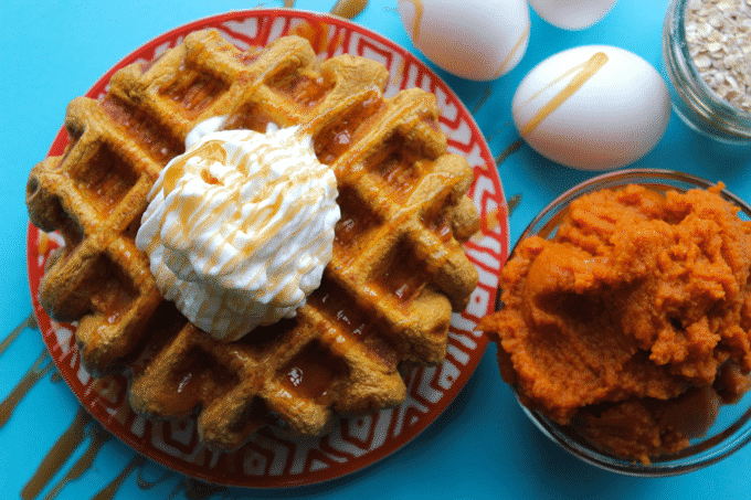 Healthy pumpkin spice protein waffles. If you love pumpkin spice, you'll LOVE these waffles. Plus, each waffles is packed with 24g protein. Thedietchefs.com