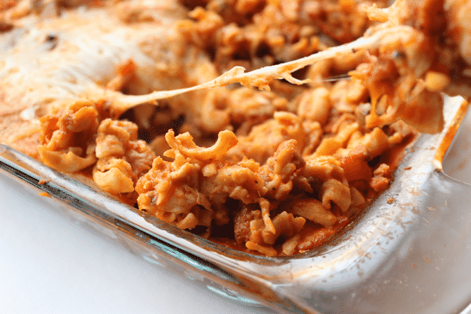 This Healthy Chicken Sausage Casserole is sooooo easy to make. Plus, it's low in fat and high in protein, unlike a lot of other casserole recipes. Perfect for meal prep too!