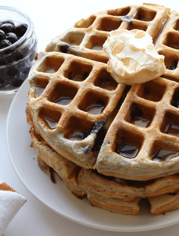 protein blueberry waffles