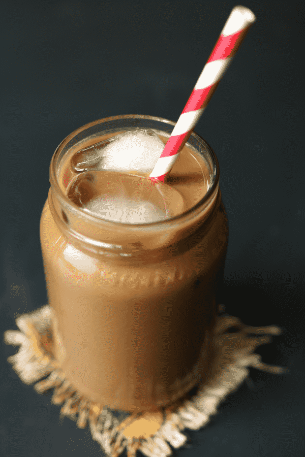 Healthy Dairy Free Iced Cafe Mocha Recipe! Only 30 Calories Per Serving - PLUS you only need 3 ingredients #Coffee #Healthy