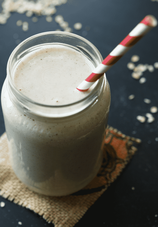 Healthy banana bread protein shake recipe. This smoothie literally tastes like liquid banana bread, except it's totally clean, and totally delicious.