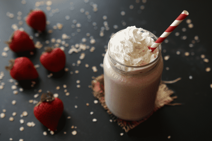 this-strawberry-shortcake-protein-shake-has-over-30g-of-protein-and-less-than-300-calories