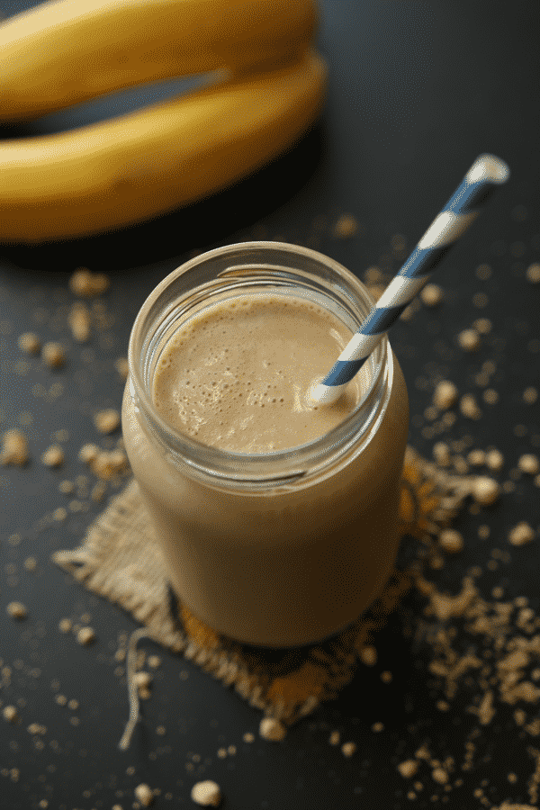 This low calorie peanut butter banana shake is packed full of deliciousness and protein. Plus, each serving is only 196 calories