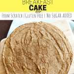 Healthy Cake Recipe! This clean eating banana maple breakfast cake is made from scratch, easy, low calorie, and gluten free. This cake is one of the best healthy breakfast recipes and ideas you'll ever come across, especially for weight loss