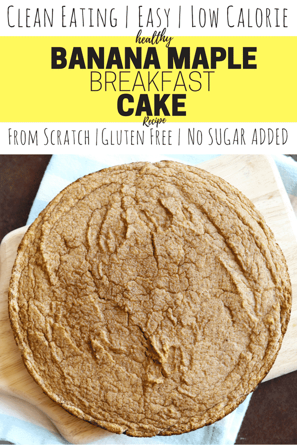 Healthy Cake Recipe! This clean eating banana maple breakfast cake is made from scratch, easy, low calorie, and gluten free. This cake is one of the best healthy breakfast recipes and ideas you'll ever come across, especially for weight loss