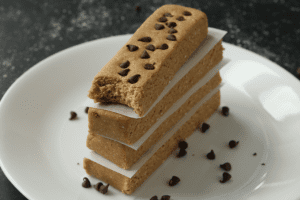 Homemade Peanut Butter Protein Bars on a plate