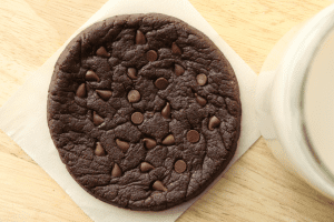 A healthy double chocolate chip cookie