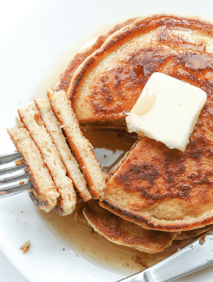 The BEST Keto Pancakes using almond flour! This easy low carb Pancake recipe is made with eggs, cottage cheese, and of course almond flour, but tastes like a fluffy pancake you'd get at IHOP