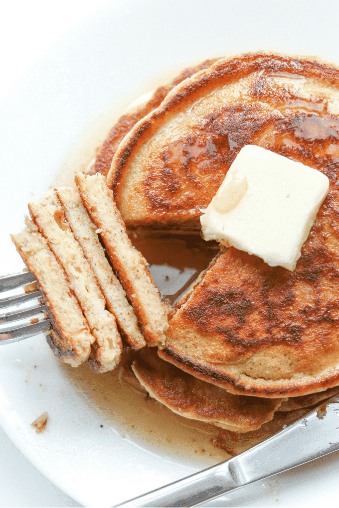 The BEST Keto Pancakes using almond flour! This easy low carb Pancake recipe is made with eggs, cottage cheese, and of course almond flour, but tastes like a fluffy pancake you'd get at IHOP