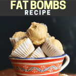 Easy keto pumpkin spice cream cheese fat bombs in a dish!