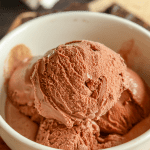 Chocolate Ice Cream In A White Bowl