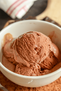 Chocolate Ice Cream In A White Bowl