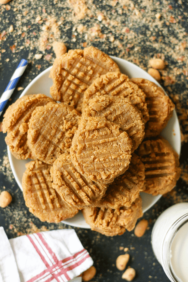 Peanut Butter Cookies on a plate.