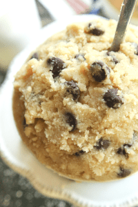 Cookie dough in a bowl.