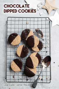 Keto Cookies Dipped in chocolate