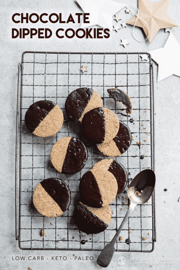 Keto Cookies Dipped in chocolate