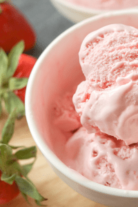 Low Carb Keto Strawberry Ice Cream Made In A Mason Jar