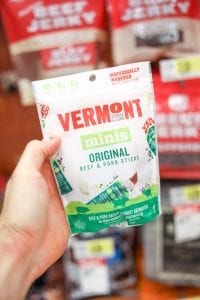 One of the BEST Keto Snack Ideas is these Vermont Mini Meat Sticks. They are a tasty Low Carb Snack!