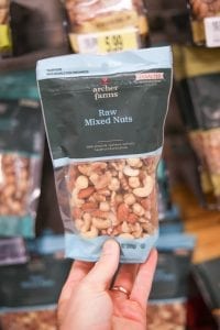 One of the BEST Keto Snack Ideas is these Archer Farms Mixed Nuts. They are a tasty Low Carb Snack!