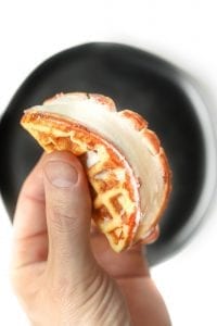 Chaffle Vanilla Ice Cream Sandwich