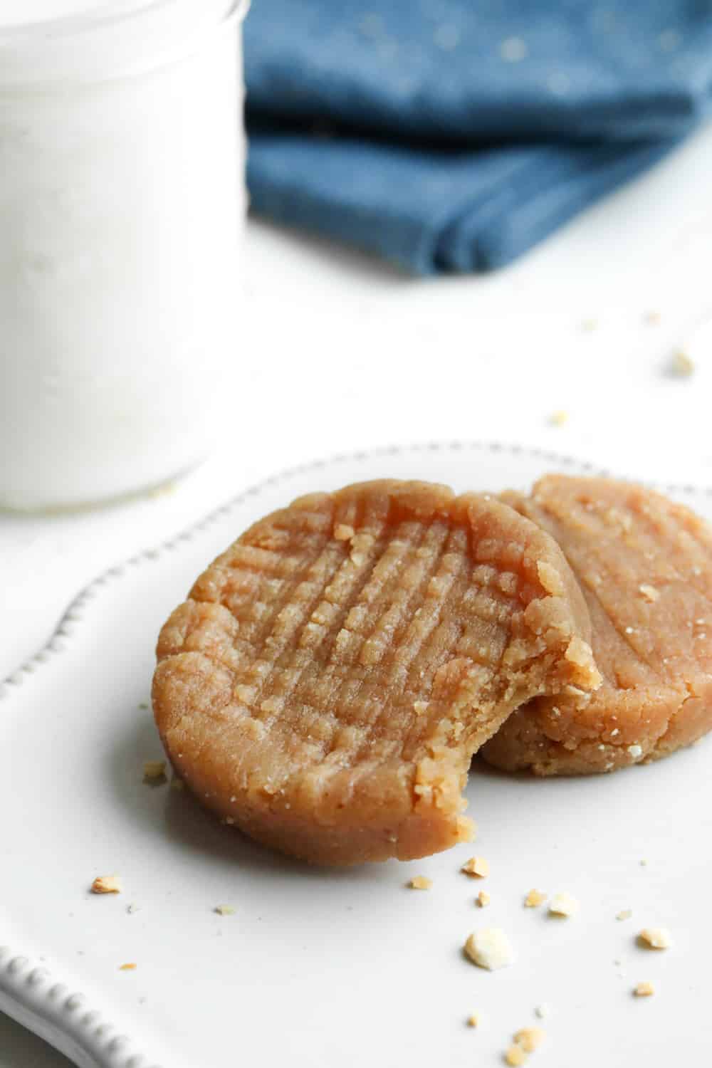 Cookies laying on a plate.