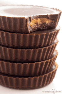 A stack of Reese's Peanut Butter Cup Fat Bombs.
