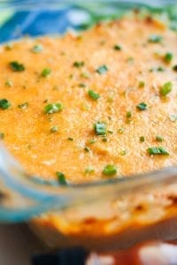 Chicken wing dip in a dish.