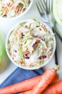 A bowl of keto coleslaw.