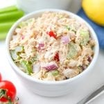 Keto tuna salad in a bowl.