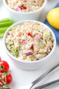 Keto tuna salad in a bowl.