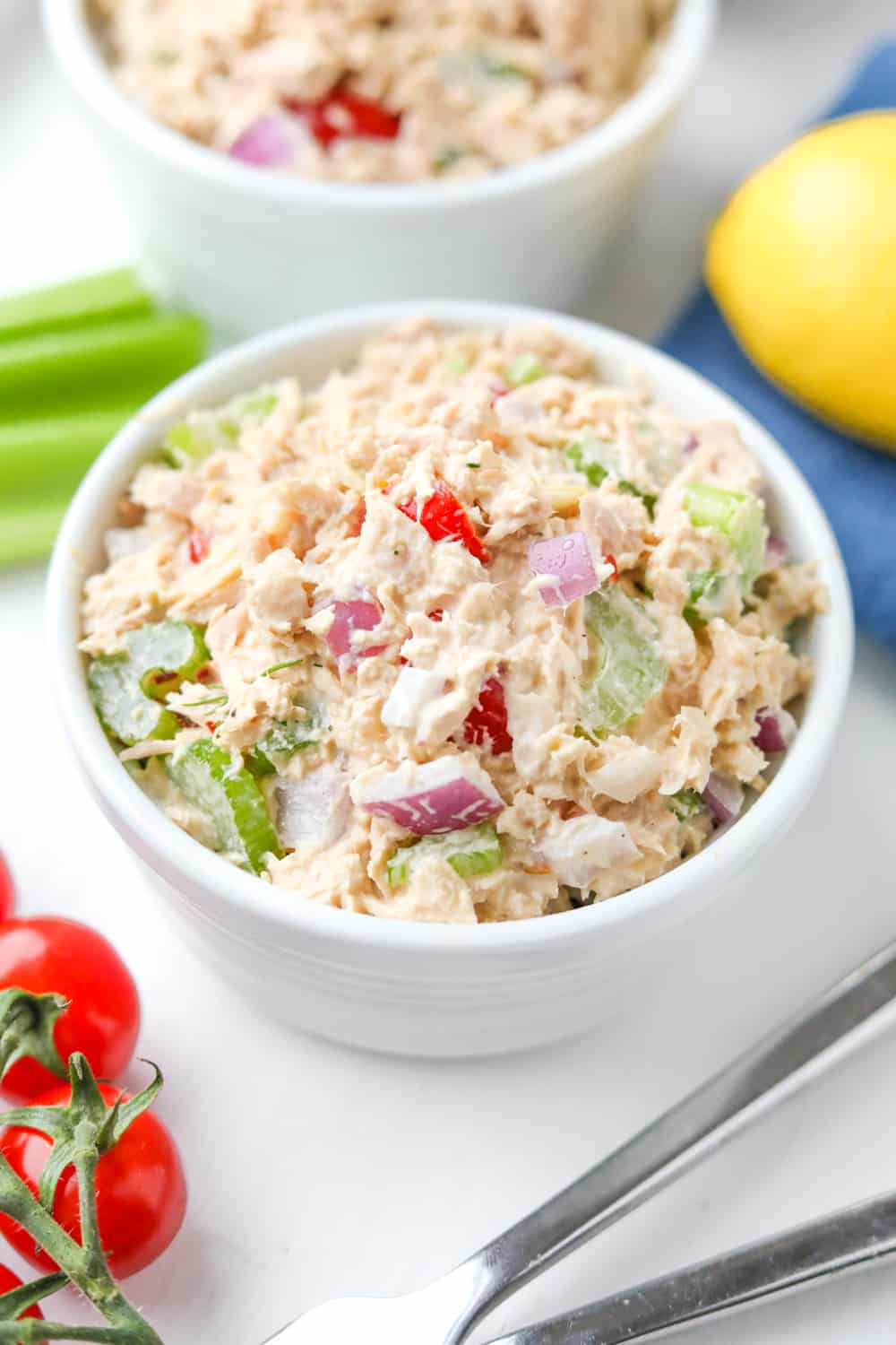 Keto tuna salad in a bowl.