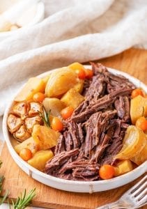 A keto pot roast on a serving platter.