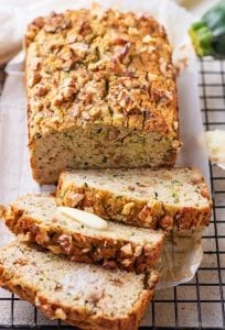 Keto zucchini bread cut into slices