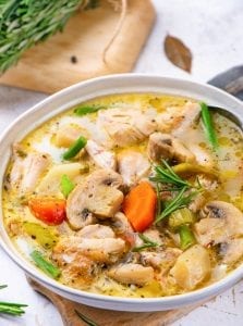 Stew served in a bowl.