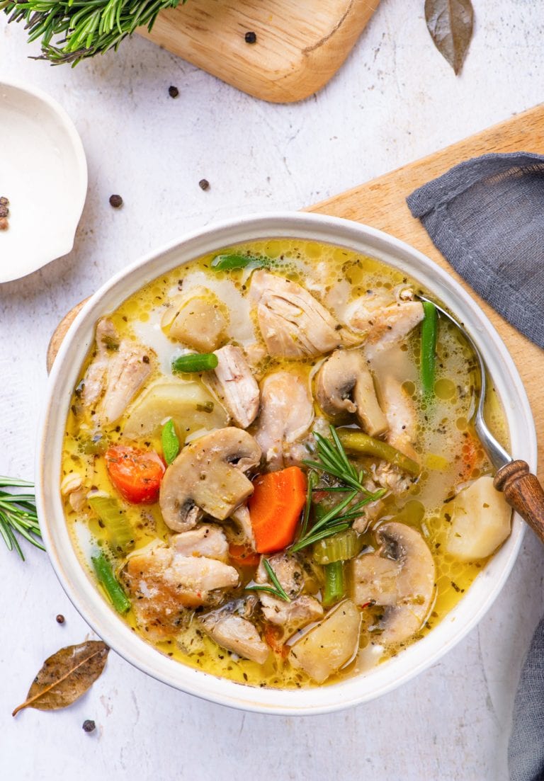 Instant Pot Chicken Stew Healthy, Low Carb, Keto Friendly