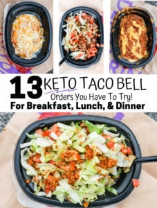 A compilation of 4 low carb food orders from Taco Bell.