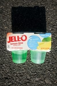 A package of 4 lemon lime sugar free Jello's.