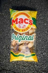 A bag of pork rinds.