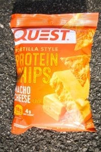 A bag of quest nacho cheese protein chips.