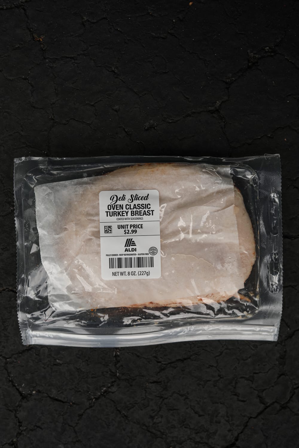 A bag of sliced deli turkey.