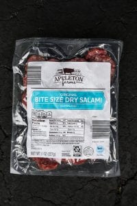 A package of bite sized dry salami.
