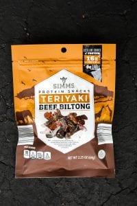 A package of teriyaki beef biltong.