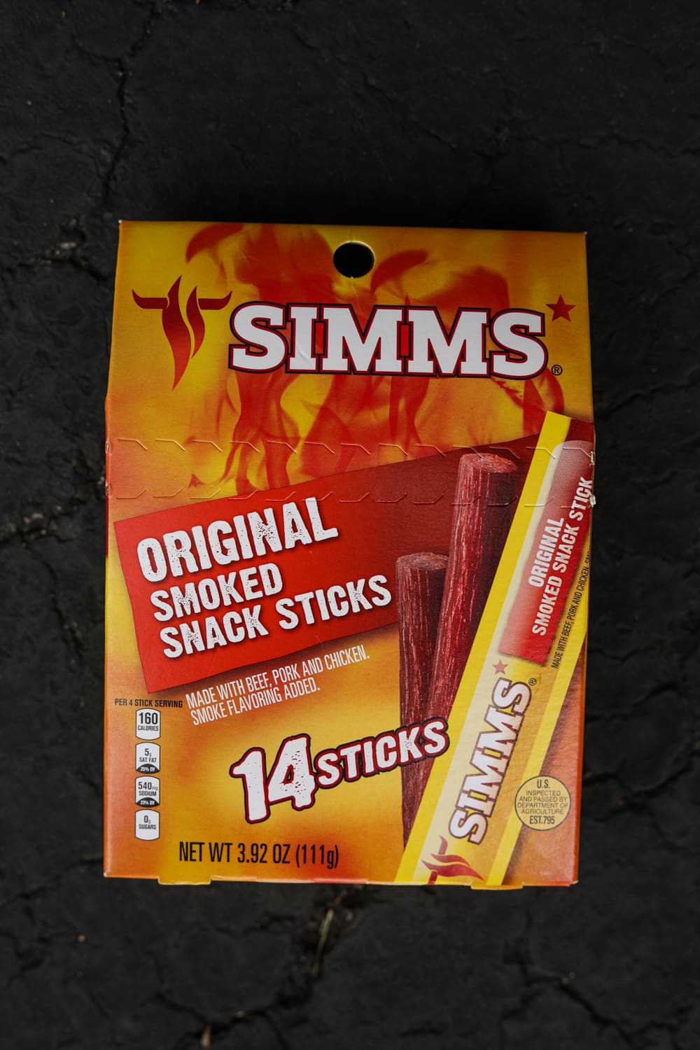A package of smoked beef sticks.