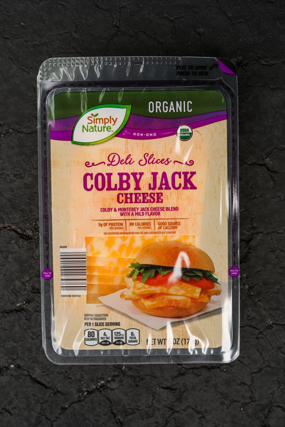 A package of colby jack cheese.