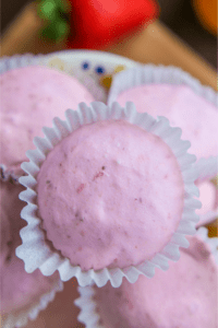 A stack of strawberry cream cheese fat bombs.