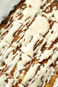 Coffee cake in a baking tray.