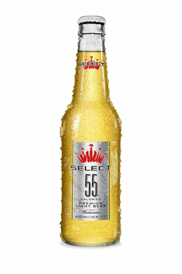 A bottle of Budweiser Select 55 beer.