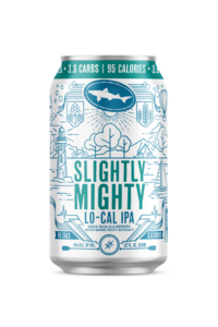 A can of Slightly Mighty low carb beer.